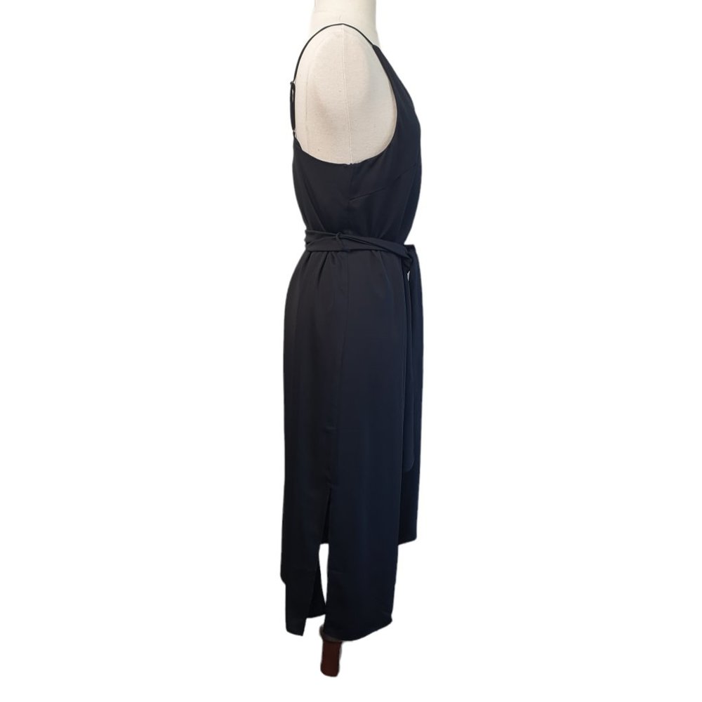 Sheike BNWT | Size 10 | Black Revenge Slip Dress Spaghetti Strap Side Slit Belt - Picture 5 of 10